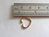 Gold Titanium Plated Heart Daith Piercing Barbell Fancy Stud 16 gauge 16g - I Love My Piercings!