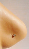 6 Gold Titanium CZ Gem Crystal Nose Screws corkscrew Rings 20 gauge 20g - I Love My Piercings!