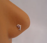 Sterling Silver Nose Stud Straight Pin Ring Dolphin 20g 20 gauge - I Love My Piercings!