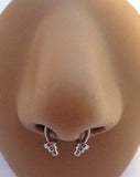 Surgical Steel Half Hoop Horseshoe Ribbed Septum Ring 16 gauge 16g 10mm diameter - I Love My Piercings!