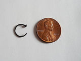 Black Titanium Open Hoop Nose Ring Stud 20 gauge 20g 8mm Diameter - I Love My Piercings!