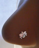 Spider Nose Screw Twisted Curled Ring Post Clear Crystal 20 gauge 20g - I Love My Piercings!