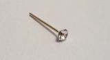 10K Yellow Gold Clear 2mm Crystal Nose Straight  Pin Stud Ring 22 gauge 22g - I Love My Piercings!