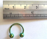 Green Titanium Half Hoop Horseshoe Circular Nose Septum Ring 16g 16 gauge 10mm - I Love My Piercings!