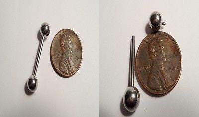 Internally Threaded Surgical Steel Straight Barbell 5/8 inch 6mm balls 14 gauge - I Love My Piercings!