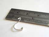 Sterling Silver Blue Crystal Ball Nose Hoop Ring Stud 20 gauge 20g 7mm diameter - I Love My Piercings!