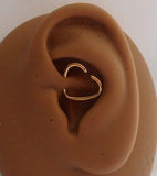 Gold Titanium Plated Heart Daith Piercing Barbell Fancy Stud 16 gauge 16g - I Love My Piercings!