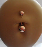 Deep Gold Titanium Balls Belly Navel Ring Curved Barbell 14 gauge 14g - I Love My Piercings!