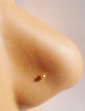 4 Gold Titanium Plated Tiny Small Ball L Shape Pin Stud Nose Ring 22 gauge 22g - I Love My Piercings!