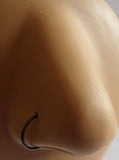 Black Titanium Open Hoop Nose Ring Stud 20 gauge 20g 8mm Diameter - I Love My Piercings!