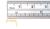 3 Pc 18k Gold Plated Nose Studs Sits Flat Disk L Shape Bent Pin Stud 22 gauge