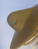 Surgical Steel Blue Opal Opalite Seamless Nose Hoop Ring 20 gauge 20g 8 mm