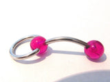 Surgical Steel Purple Dangle Hoop Curved Barbell VCH Jewelry Clit Bar Hood Ring 14g - I Love My Piercings!