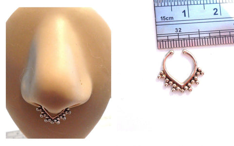 Antique Silver Fake Faux Ornate Dainty Septum Hoop Barbell Ring Looks 18 gauge - I Love My Piercings!