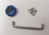 Internally Threaded Blue Clear Flat Gem CZ VCH Jewelry Clitoral Hood 14 gauge - I Love My Piercings!