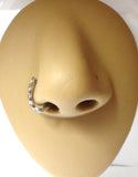 Surgical Steel Braided Bent L Shape Nose Ring Stud Hoop 20 gauge 20g