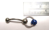 Dark Blue Crystal Ball Dangle Bar VCH Jewelry Clit Clitoral Hood Ring 14 gauge - I Love My Piercings!