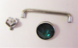 Internally Threaded Green Clear Flat Gem CZ VCH Jewelry Clitoral Hood 14 gauge - I Love My Piercings!