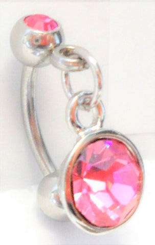 Double Pink Dangle Crystal Dangle Barbell VCH Jewelry Clit Clitoral Hood Ring 16 gauge - I Love My Piercings!