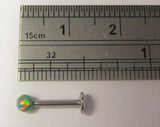 Surgical Steel Green Opal Ball Stud Post Lip Tragus Cartilage Ring 16 gauge 16g