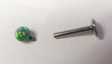 Surgical Steel Green Opal Ball Stud Post Lip Tragus Cartilage Ring 16 gauge 16g
