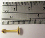 18k Gold Plated Pink Opal Stud Post Lip Tragus Cartilage Ring 16 gauge 16g