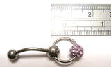 Purple Crystal Ball Dangle Bar VCH Jewelry Clit Clitoral Hood Ring 14 gauge 14g - I Love My Piercings!