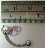 Surgical Steel Barbell Clear Purple Crystal Gem VCH Clitoral Clit Hood 14 gauge - I Love My Piercings!