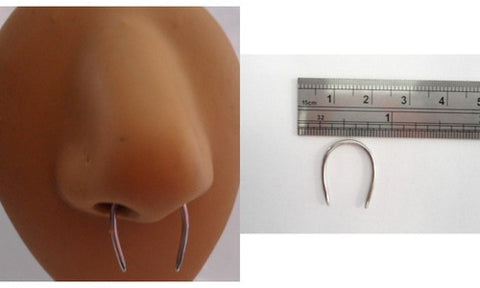 Surgical Steel Long Tapered Pincher Nose Septum Hoop Ring 16 gauge 16g - I Love My Piercings!