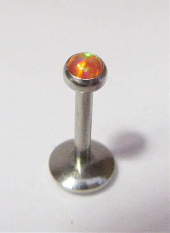 Surgical Steel Amber Opalite Stud Post Lip Tragus Cartilage Ring 16 gauge 16g