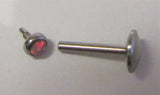 Surgical Steel Pink Opalite Stud Post Lip Tragus Cartilage Ring 16 gauge 16g