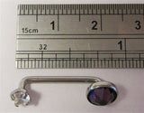 Internally Threaded Purple Clear Flat CZ Gem VCH Jewelry Clitoral Hood 14 gauge - I Love My Piercings!