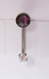 Internally Threaded Purple Clear Flat CZ Gem VCH Jewelry Clitoral Hood 14 gauge - I Love My Piercings!