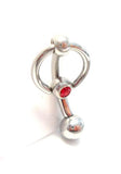 Red Gem Small Hoop Dangle Barbell Bar VCH Jewelry Clit Clitoral Hood Ring 14 gauge - I Love My Piercings!