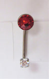 Internally Threaded Red Clear Flat CZ Gem VCH Jewelry Clitoral Hood 14 gauge 14g - I Love My Piercings!