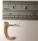 18k Rose Gold Plated Gem Crystal Line L Shape Bent Nose Ring Stud Hoop 18 gauge