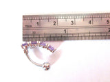 Surgical Steel Curved Barbell CZ Purple Crystals VCH Jewelry Clitoral Hood 14 gauge 14g