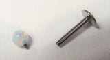 Surgical Steel White Opal Ball Stud Post Lip Tragus Cartilage Ring 16 gauge 16g