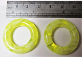 Pair Yellow Marble Light Acrylic Seamless Segment Hoops Rings Plugs 2 gauge 2g