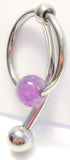 Amethyst Stone Hoop Dangle Barbell Bar VCH Jewelry Clit Clitoral Hood Ring 14 gauge 14g - I Love My Piercings!