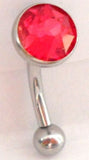 7 mm Flat Top Red Crystal Vertical Clitoral Hood VCH Jewelry Barbell Genital 14 gauge - I Love My Piercings!