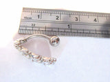 Surgical Steel Barbell Clear Crystal Swirl VCH Jewelry Clitoral Clit Hood 14 gauge 14g