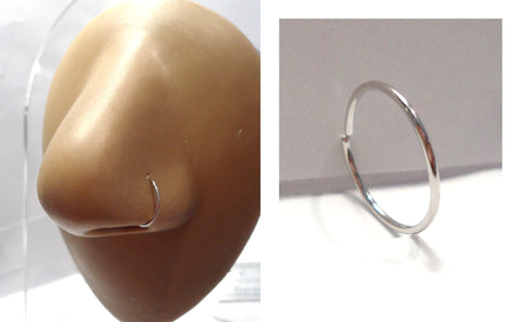 10k White Real Gold Seamless Small Nose Hoop Ring Stud 22 gauge 22g - I Love My Piercings!