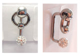 Surgical Steel Hoop Dangle Clear Crystal Ball VCH Jewelry Clitoral Hood 14 gauge - I Love My Piercings!