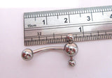 Steel Rolling Balls Curved Barbell Bar VCH Jewelry Clit Clitoral Hood Ring 14 gauge