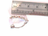 Surgical Steel Barbell Clear Crystal Swirl VCH Jewelry Clitoral Clit Hood 14 gauge 14g