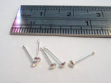 5 AB CZ Crystal Nose Bones Straight Pins Ball End Sterling Silver 22 gauge 22g