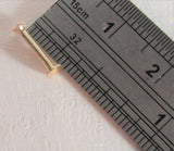 14K Yellow Gold Push Pin 8 mm Long Flat Back Stud Clear Gem 16 gauge