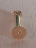 14K Yellow Gold Push Pin 8 mm Long Flat Back Stud Clear Gem 16 gauge