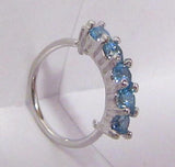 Surgical Steel 5 Blue Crystal CZ Seamless Nose Hoop Ring 20 gauge 20g 8 mm - I Love My Piercings!